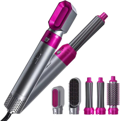 5 in 1 Multifunctional Hair Dryer Styling Tool, Detachable 5-in-1 Multi-Head Hot Air Comb, The Negative Ion Automatic Suction Hair Curler